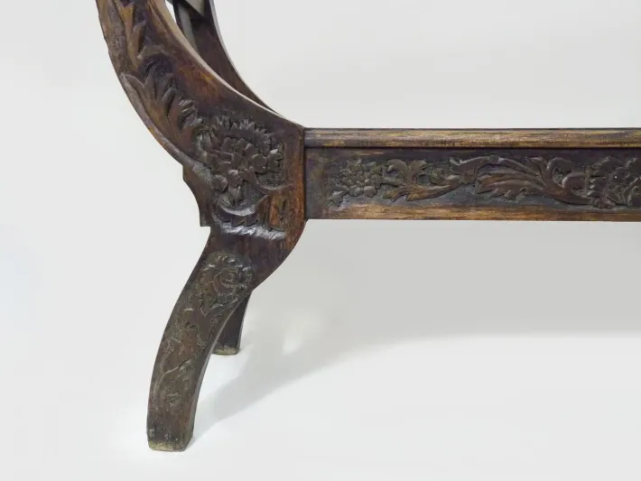 Pamono Vintage Carved Wooden Syrian Bench, 1950s Hot