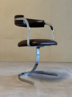 Pamono Vintage Cast Iron and Chromed Dining Chairs, 1970s, Set of 4 Outlet