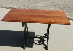 Pamono Vintage Cast Iron and Oak Garden Table, 1920
