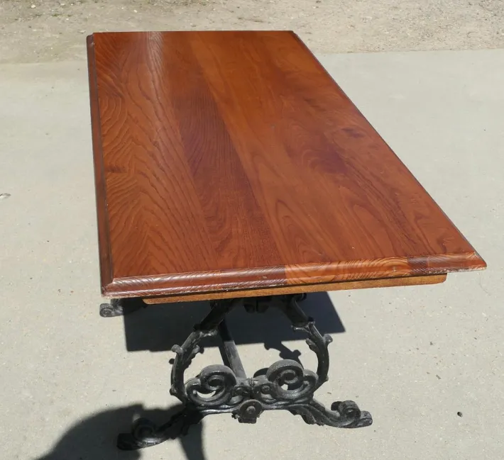 Pamono Vintage Cast Iron and Oak Garden Table, 1920