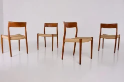 Pamono Vintage Chairs in Paper Cord by Niels Otto Møller, 1960s, Set of 4 Discount