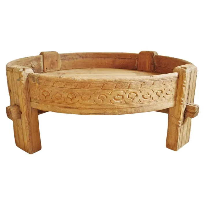 Pamono Vintage Chakki Wooden Grinder Table Online