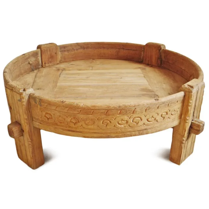 Pamono Vintage Chakki Wooden Grinder Table Online
