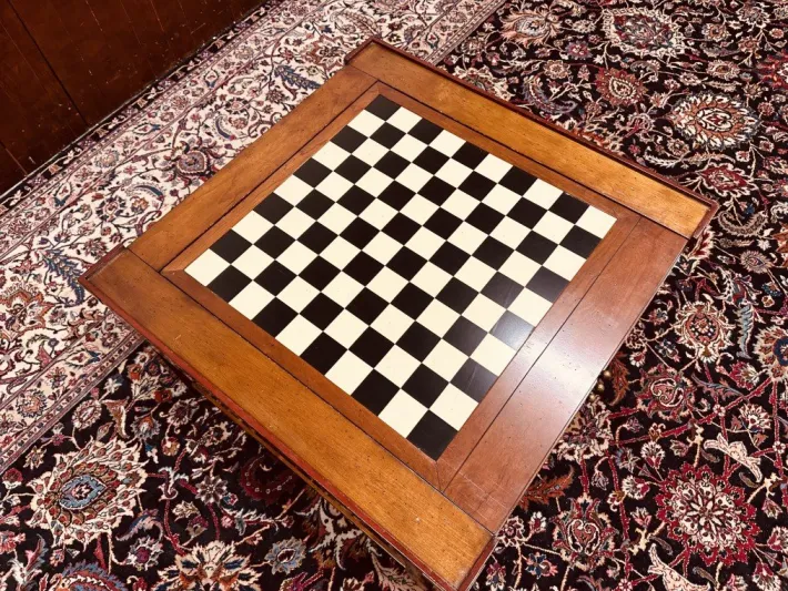 Pamono Vintage Cherrywood Game Table Hot