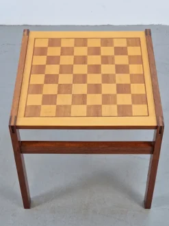 Pamono Vintage Chessboard Side Table and Chess Pieces, 1970s Clearance