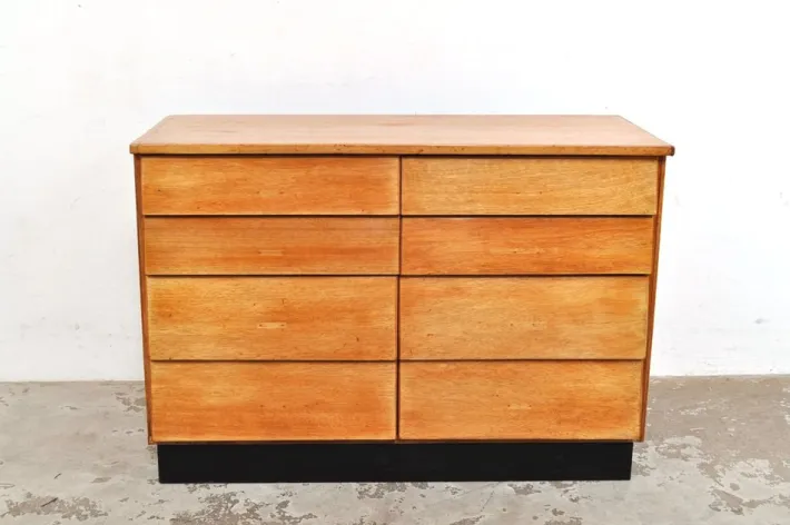 Pamono Vintage Chest of Drawers in Beech, 1950s New