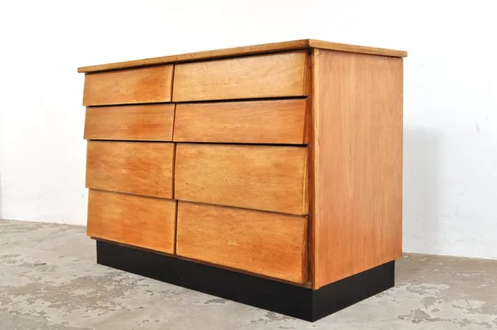 Pamono Vintage Chest of Drawers in Beech, 1950s New