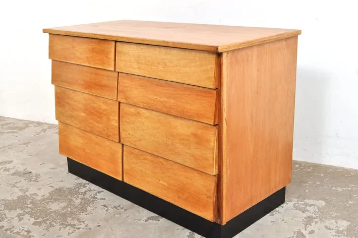 Pamono Vintage Chest of Drawers in Beech, 1950s New