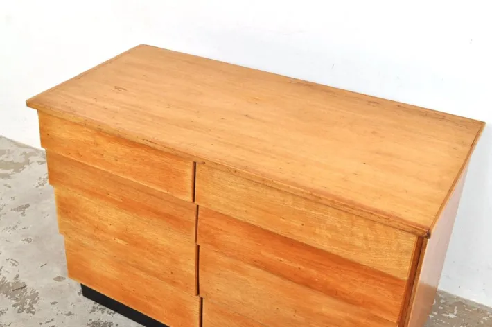 Pamono Vintage Chest of Drawers in Beech, 1950s New