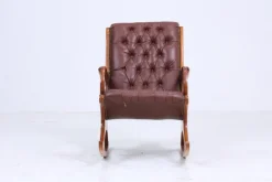 Pamono Vintage Chesterfield Rocking Chair in Leather, 1970s New