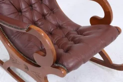 Pamono Vintage Chesterfield Rocking Chair in Leather, 1970s New