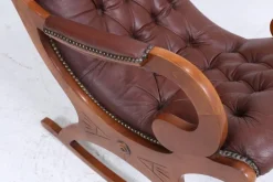 Pamono Vintage Chesterfield Rocking Chair in Leather, 1970s New