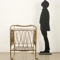 Pamono Vintage Childrens Bed in Brass, Italy, 1950s New