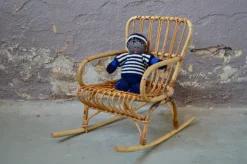 Pamono Vintage Children's Rocking Chair in Rattan New