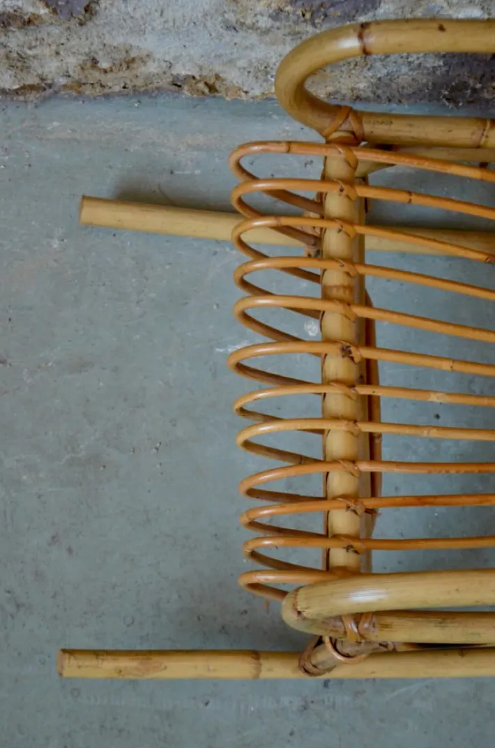 Pamono Vintage Children's Rocking Chair in Rattan New