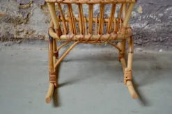 Pamono Vintage Children's Rocking Chair in Rattan New