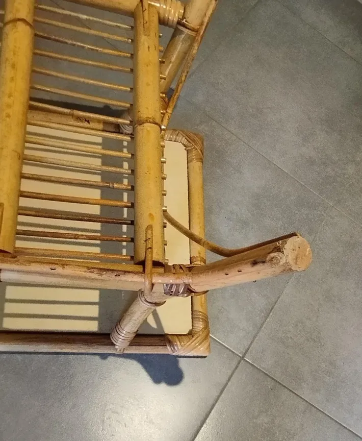 Pamono Vintage Children's Table in Rattan and Bamboo Best