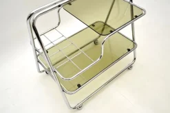 Pamono Vintage Chrome and Glass Drinks Trolley, 1970s
