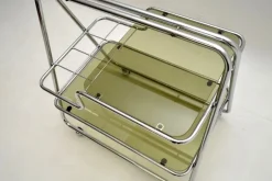 Pamono Vintage Chrome and Glass Drinks Trolley, 1970s