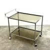 Pamono Vintage Chrome Drinks Trolley with Smoked Glass, 1980s