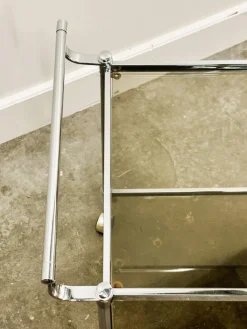 Pamono Vintage Chrome Drinks Trolley with Smoked Glass, 1980s