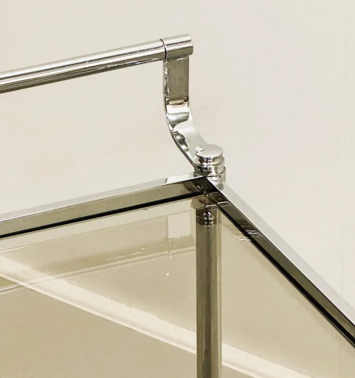Pamono Vintage Chrome Drinks Trolley with Smoked Glass, 1980s