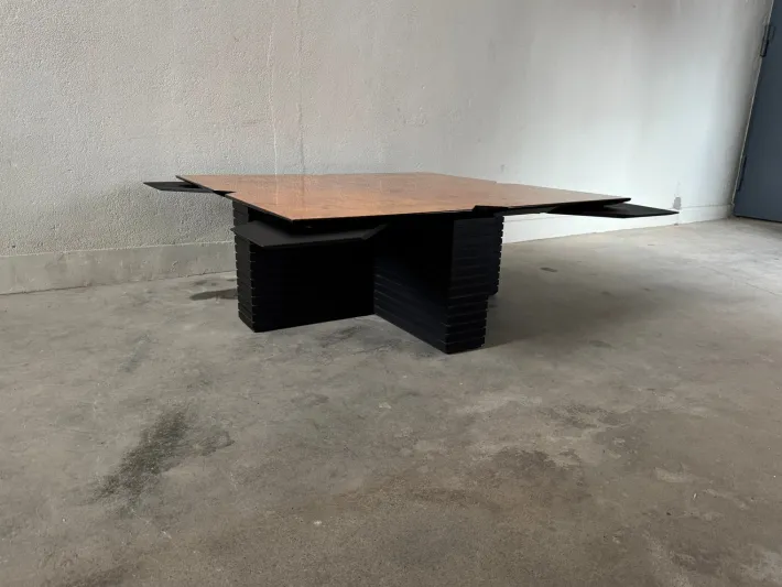 Pamono Vintage Coffee Table in Burl Wood, 1980s