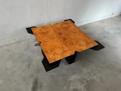 Pamono Vintage Coffee Table in Burl Wood, 1980s
