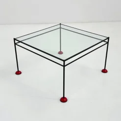 Pamono Vintage Coffee Table in Glass and Metal from Gamma, 1980s Hot