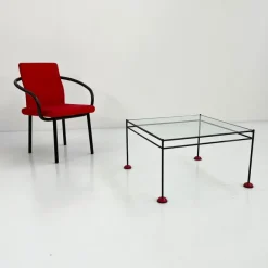 Pamono Vintage Coffee Table in Glass and Metal from Gamma, 1980s Hot