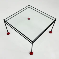 Pamono Vintage Coffee Table in Glass and Metal from Gamma, 1980s Hot