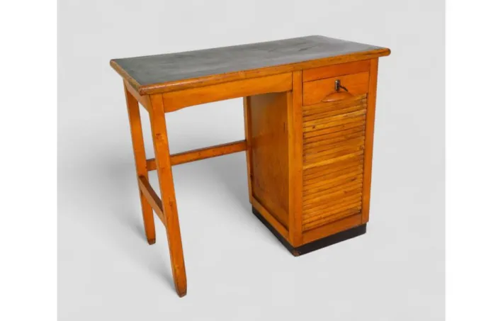 Pamono Vintage Compact Desk with Tambour Door and Internal Drawers