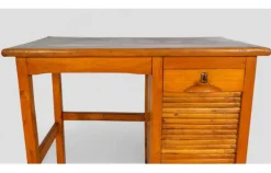 Pamono Vintage Compact Desk with Tambour Door and Internal Drawers