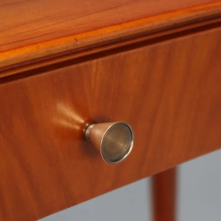 Pamono Vintage Console in Mahogany Veneer and Brass, Italy, 1950s Hot