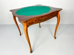 Pamono Vintage Console or Game Table in Mahogany Veneer and Green Felt, 1920s Clearance