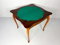 Pamono Vintage Console or Game Table in Mahogany Veneer and Green Felt, 1920s Clearance