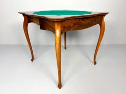 Pamono Vintage Console or Game Table in Mahogany Veneer and Green Felt, 1920s Clearance