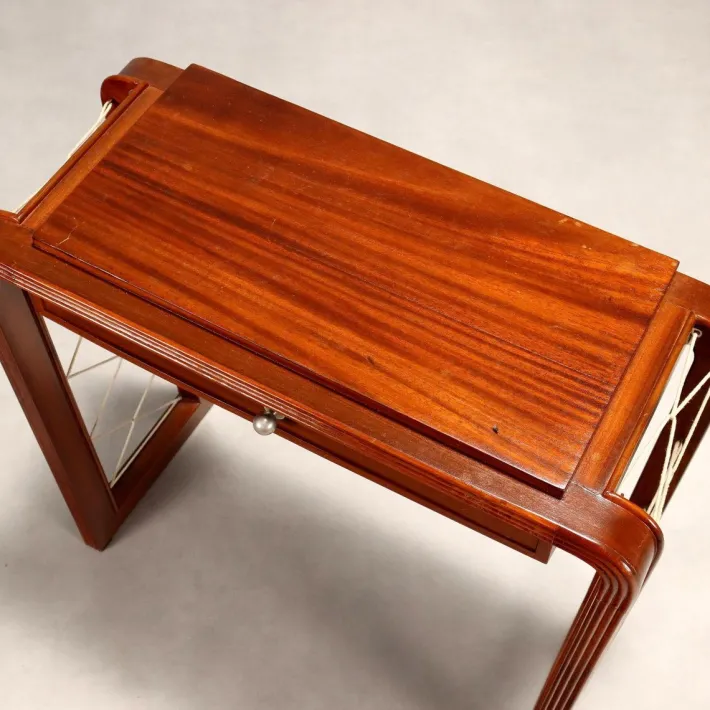 Pamono Vintage Console Table in Mahogany Veneer, Italy, 1940s