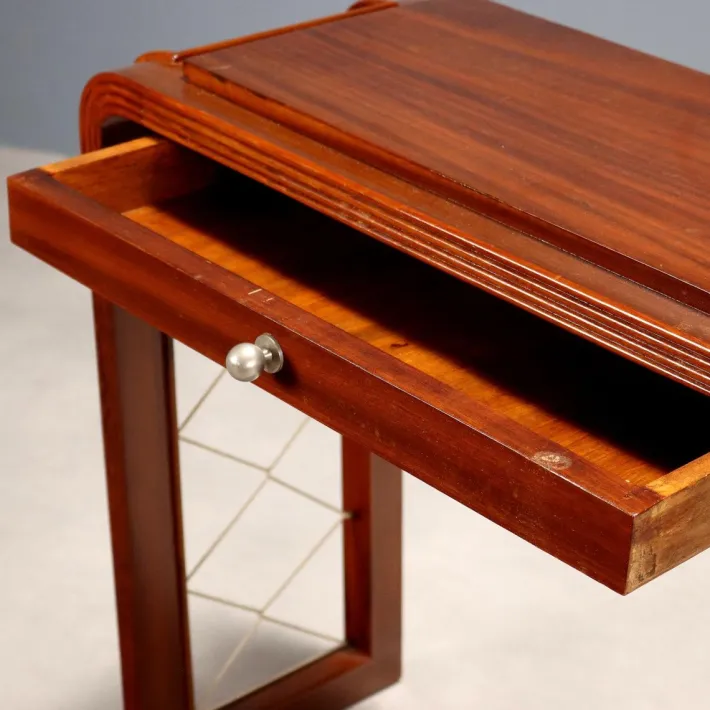 Pamono Vintage Console Table in Mahogany Veneer, Italy, 1940s