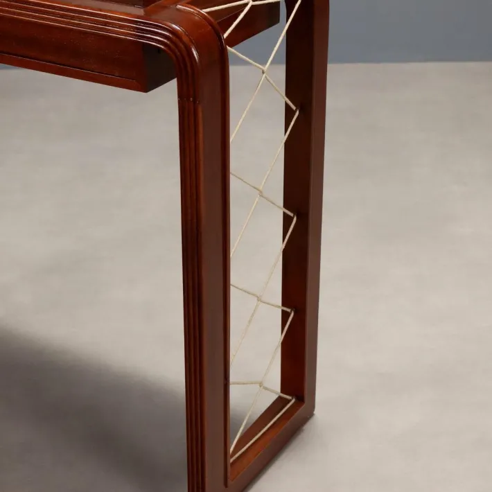 Pamono Vintage Console Table in Mahogany Veneer, Italy, 1940s