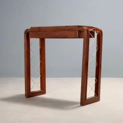 Pamono Vintage Console Table in Mahogany Veneer, Italy, 1940s