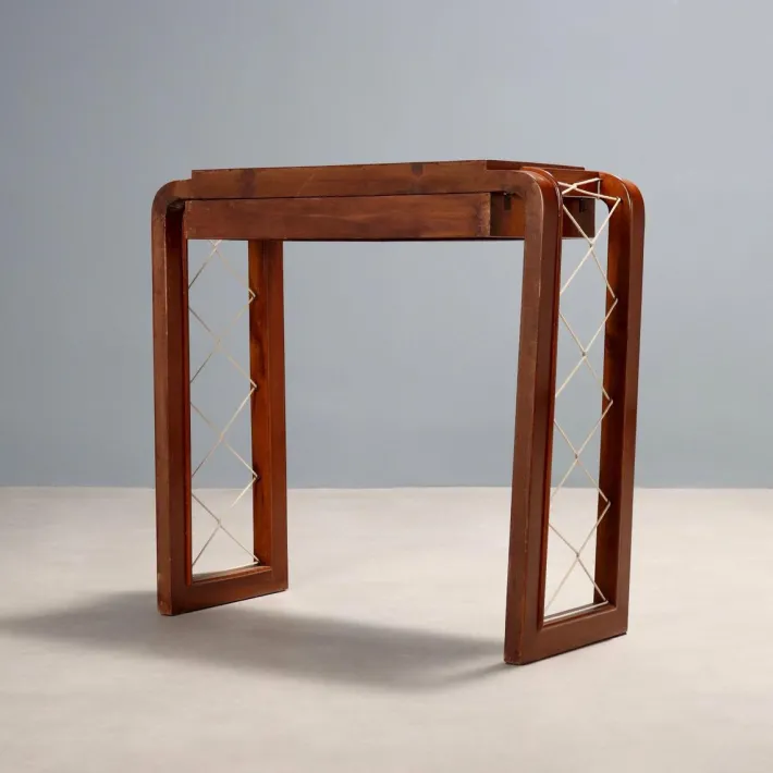 Pamono Vintage Console Table in Mahogany Veneer, Italy, 1940s