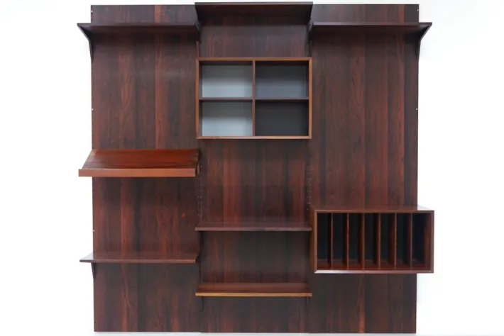Pamono Vintage Danish 3-Bay Rosewood Modular Wall Unit by Poul Cadovius for Cado, 1960s New