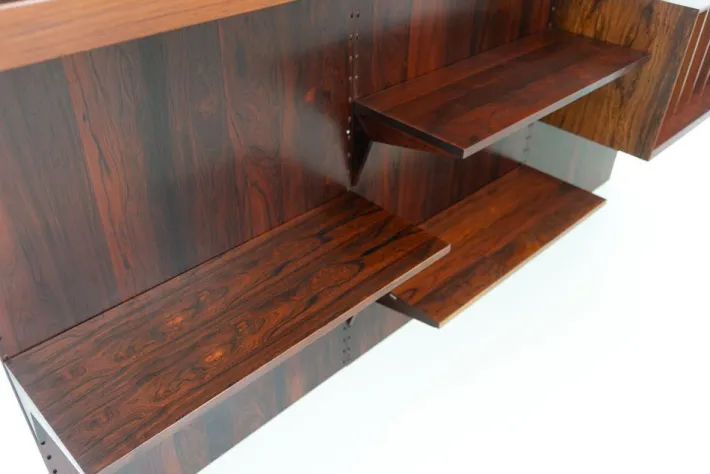 Pamono Vintage Danish 3-Bay Rosewood Modular Wall Unit by Poul Cadovius for Cado, 1960s New