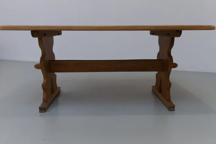 Pamono Vintage Danish Brutalist Oak Dining Table, 1960s Discount