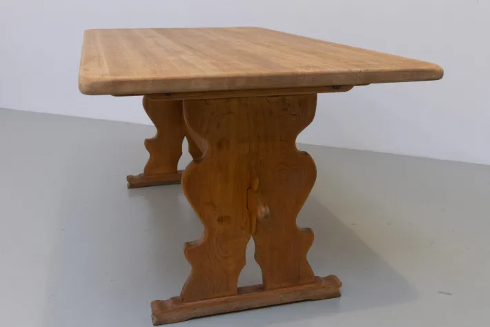 Pamono Vintage Danish Brutalist Oak Dining Table, 1960s Discount