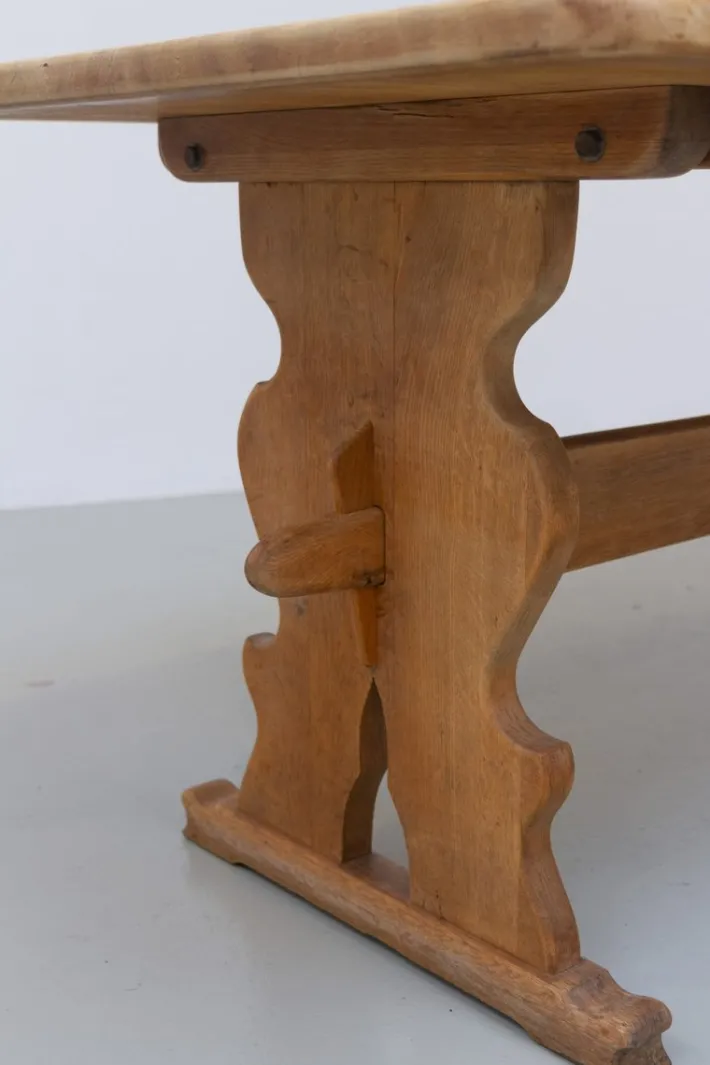 Pamono Vintage Danish Brutalist Oak Dining Table, 1960s Discount