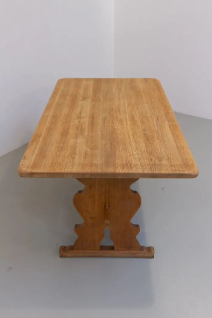 Pamono Vintage Danish Brutalist Oak Dining Table, 1960s Discount