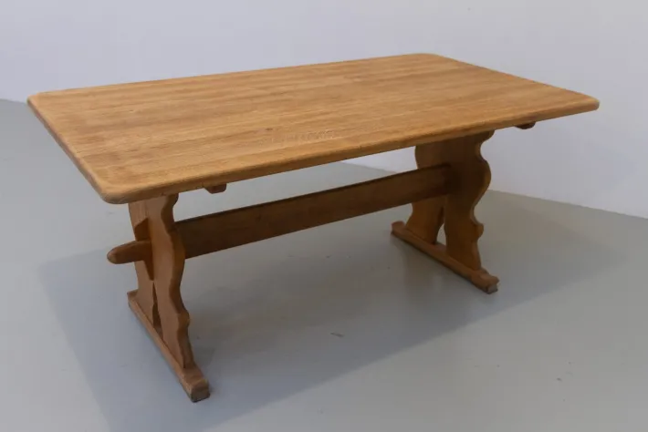 Pamono Vintage Danish Brutalist Oak Dining Table, 1960s Discount