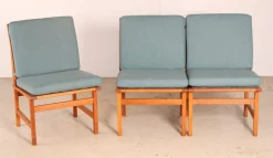 Pamono Vintage Danish Model 3232 Lounge Chairs in Oak by Borge Mogensen for Fredericia Stolefabrik, 1960s, Set of 4